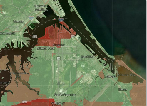 Superior Wisconsin Fiber map