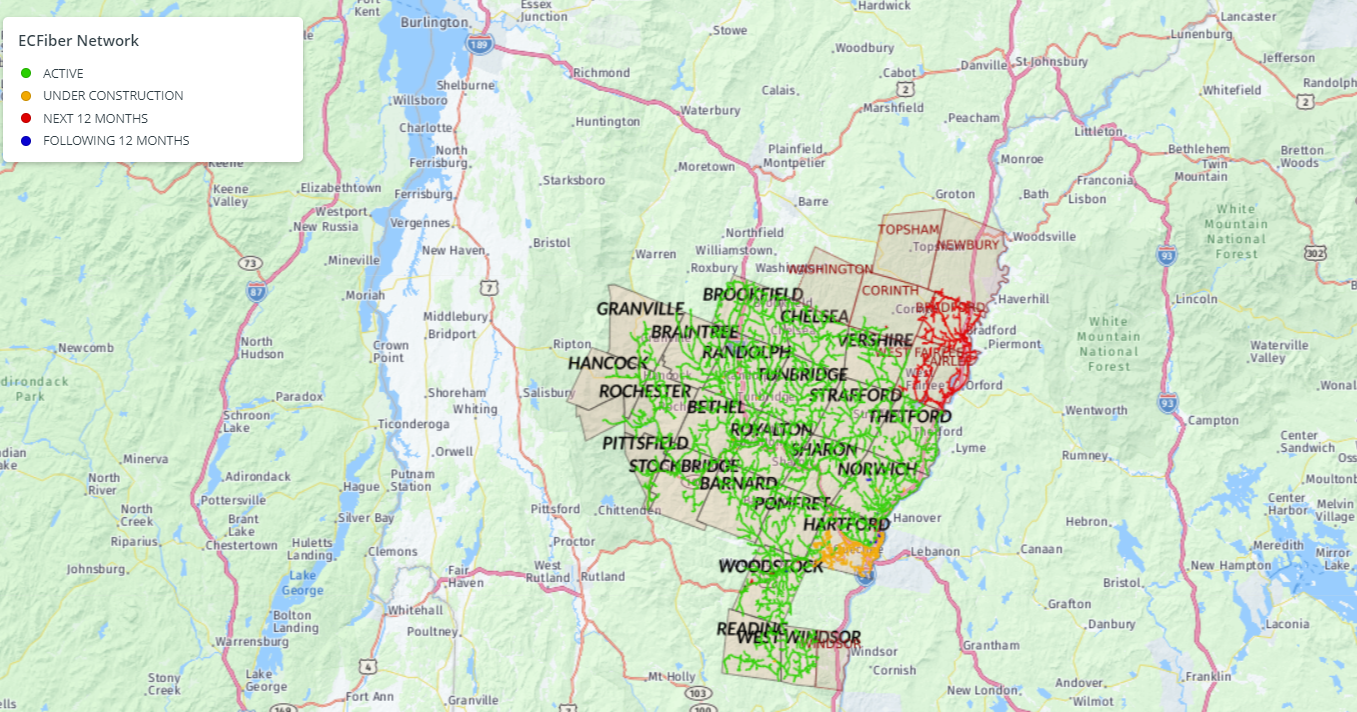EC Fiber service map