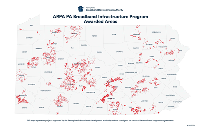 PA BIP Awards Areas Map PA BIP Awards Areas Map