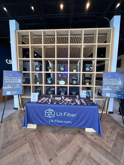 Brownsville BTX Lit Fiber table at experience center