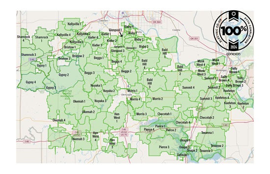 East Central Oklahoma Electric Cooperative service map East Central Oklahoma Electric Cooperative service map