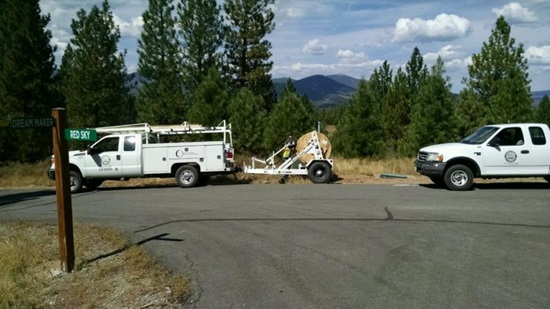 Plumas-Sierra fiber install in Gold Mountain Plumas-Sierra fiber install in Gold Mountain