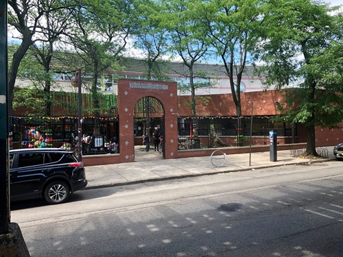 NY public library bronx parkchester Brick facade front of NYPL Bronx Parkchester library