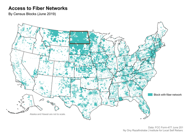 North Dakota Fiber Access Map