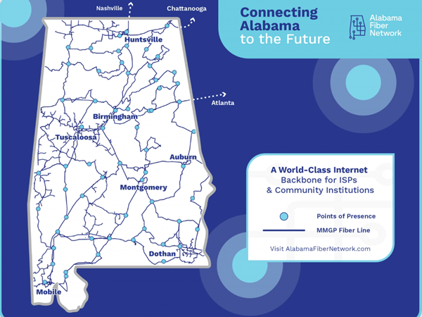 Alabama Fiber Network map Alabama Fiber Network map