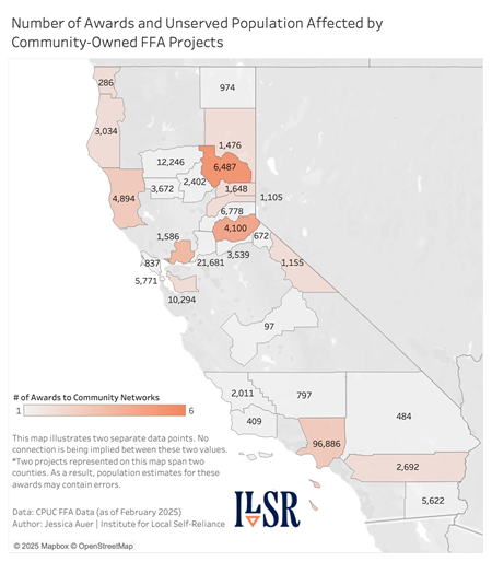 CPUC community awards by pop size