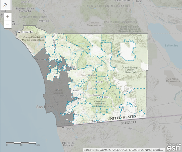 San Diego County map focus area San Diego County map focus area