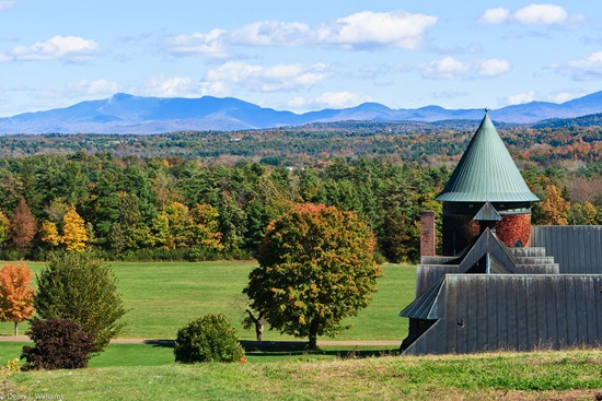 A view of Camel's Hump mountain from Shelburne Farms