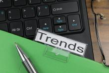 A computer keyboard shows the control shift alt buttons with a green folder on top with a label that reads "Trends"